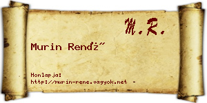 Murin René névjegykártya